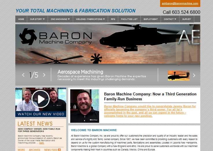 Baron Machine Web Design by Industrial Traffic